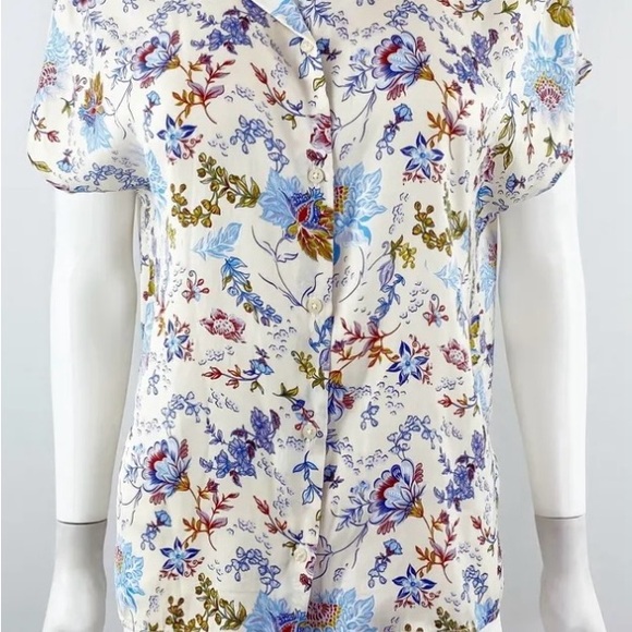 Joie Size Small Floral Print Women's Top - Multicolor 100% Polyester. EUC - Picture 2 of 8